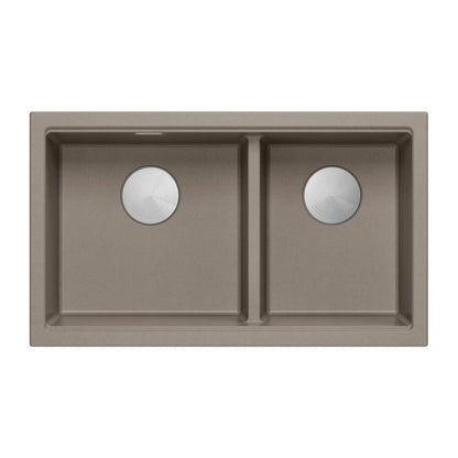 Композитна мивка под плот Quadron Logan 120 бежов soft taupe - инокс 76x45 cm