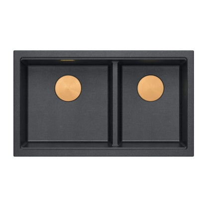Композитна мивка под плот Quadron Logan 120 черен диамант - мед 76x45 cm