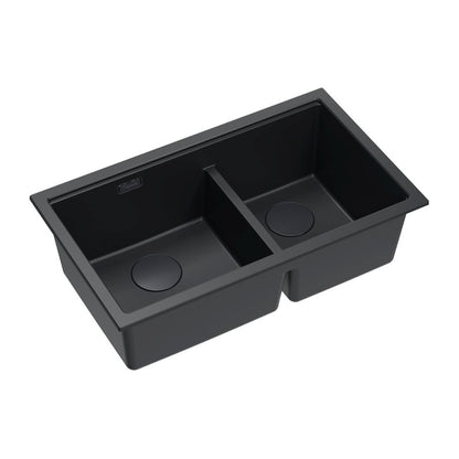 Композитна мивка под плот Quadron Logan 120 черен pure carbon 76x45 cm