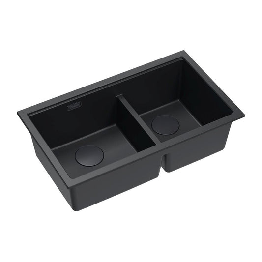 Композитна мивка под плот Quadron Logan 120 черен pure carbon 76x45 cm