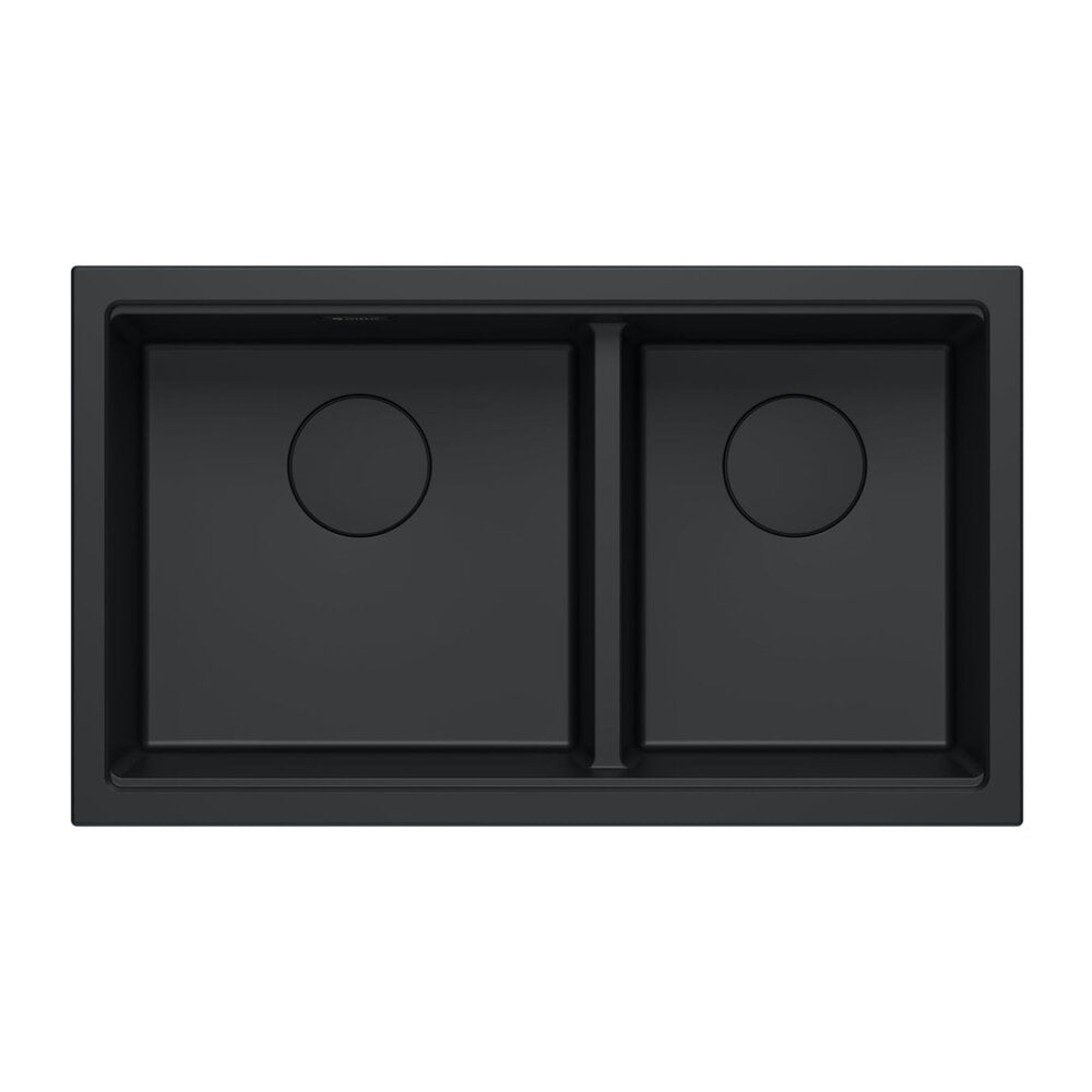 Композитна мивка под плот Quadron Logan 120 черен pure carbon 76x45 cm