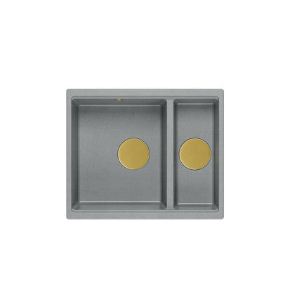 Quadron Logan 150 Composite Sink Built-in Gray - Gold 56x46 cm