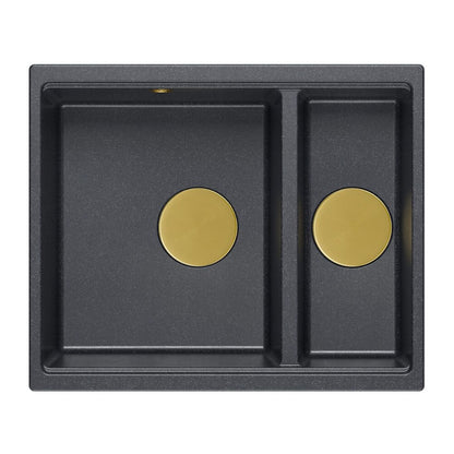 Композитна мивка под плот Quadron Logan 150 черен диамант - златен 56x46 cm