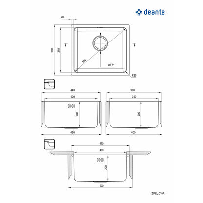 Deante Egeria Satin Finish Sink 44x38 cm