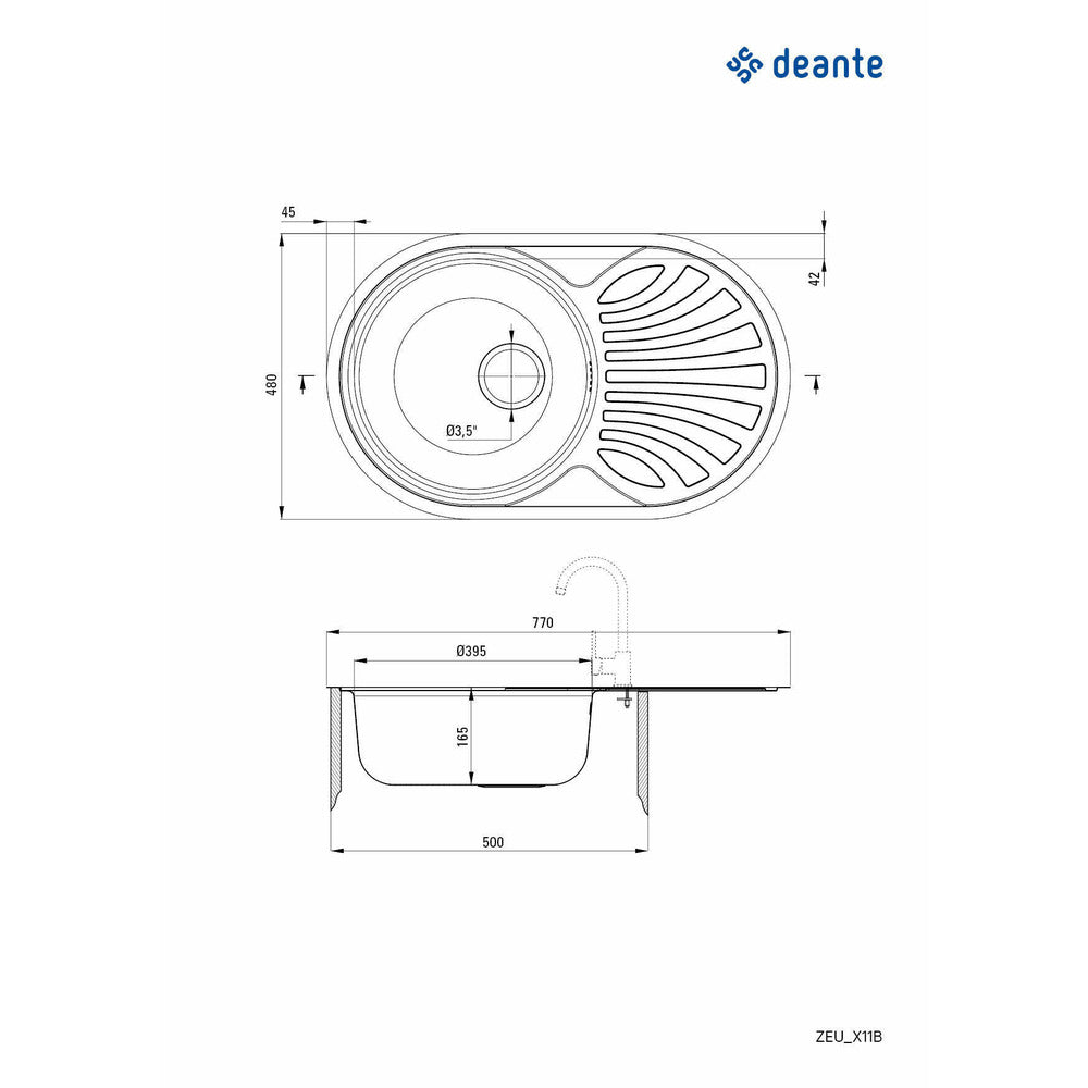 Нержавеща стомана мивка Deante Twist 77x48 см