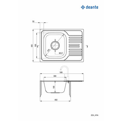 Мивка Deante Xylo от инокс с сатенено покритие 58x44 см