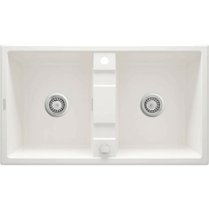 Мивка гранит Deante Eridan 2 чаши 50x86 см бяла