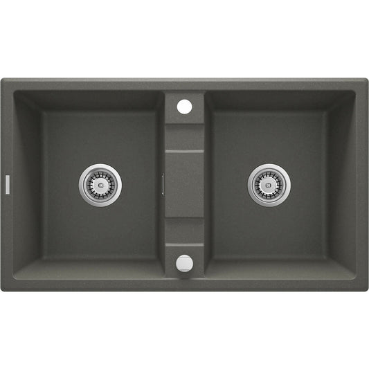 Deante Eridan Granite Sink 2 Bowls 50x86 cm Anthracite