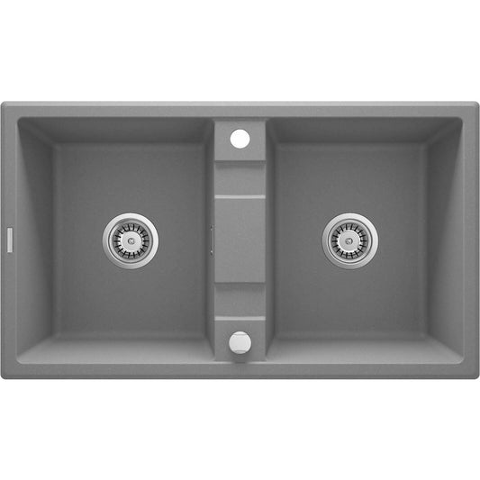 Deante Eridan Granite Sink 2 Bowls 50x86 cm Grey