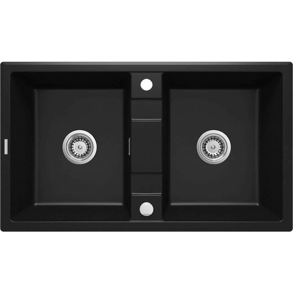 Мивки гранит Deante Eridan 2 чаши 50x86 см черно