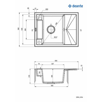 Deante Magnetic Granite Sink 50x64 cm Graphite