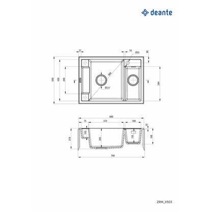 Deante Magnetic Granite Sink 50x69 cm White