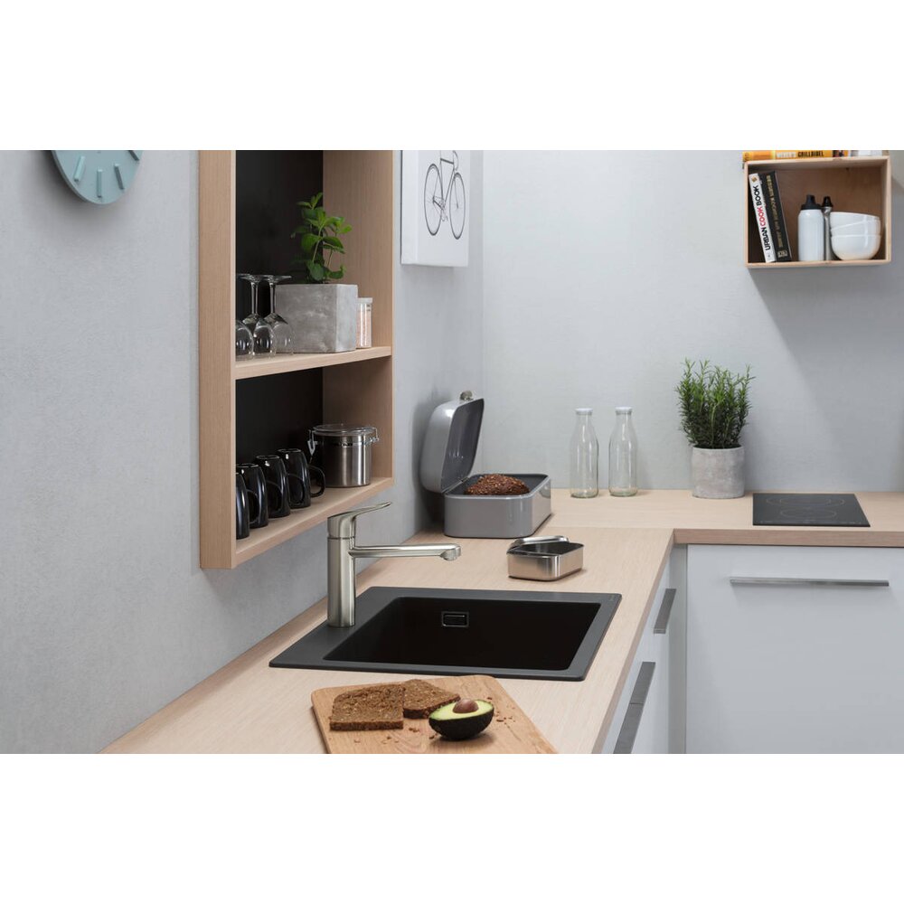 Комбинирана мивка Hansgrohe S51 SilicaTec сив бетон 56x51 см