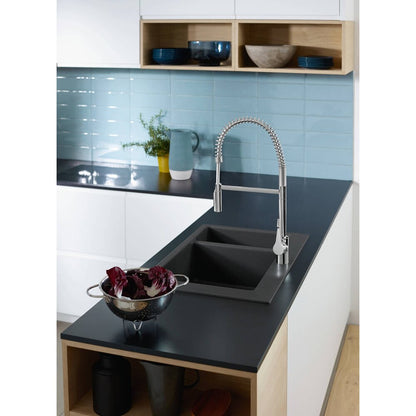 Hansgrohe S51 SilicaTec Composite Sink Grey Stone 77x51 cm 2 Bowls
