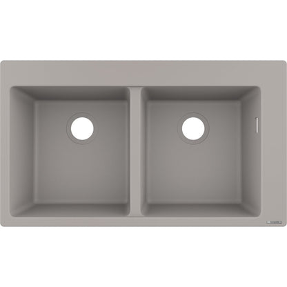 Композитна чиния Hansgrohe S51 SilicaTec сив бетон 88x51 см