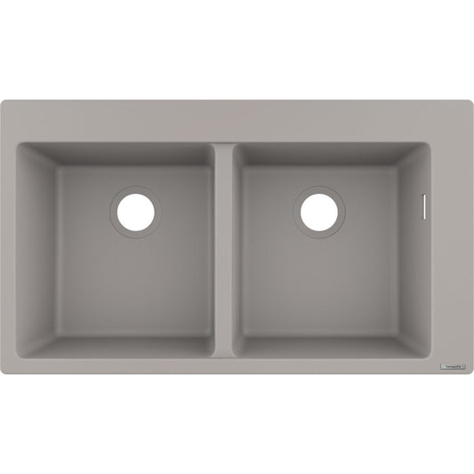 Hansgrohe S51 SilicaTec Composite Sink Concrete Grey 88x51 cm