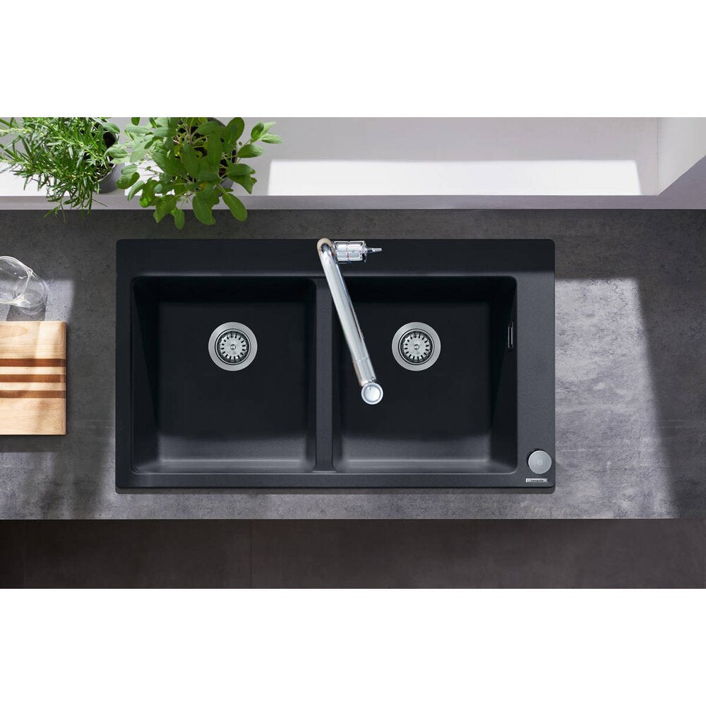 Hansgrohe S51 SilicaTec Composite Sink Black Graphite 88x51 cm