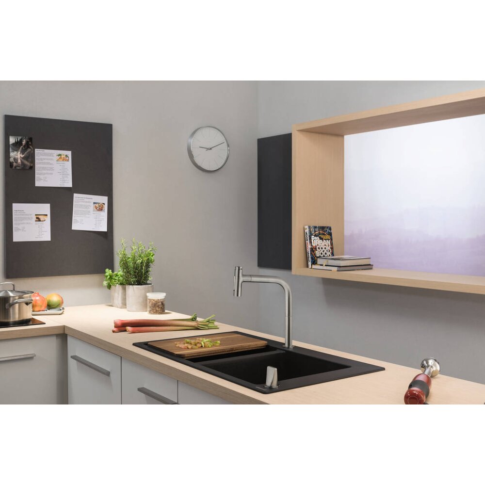 Hansgrohe S51 SilicaTec Composite Sink Black Graphite 88x51 cm
