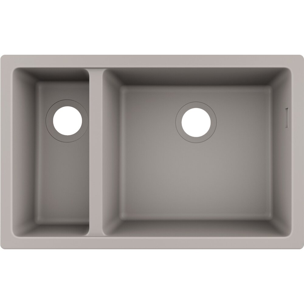 Hansgrohe S51 SilicaTec Composite Sink Grey Concrete 71x45 cm 2 Bowls