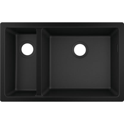 Hansgrohe S51 SilicaTec Composite Sink Black Graphite 71x45 cm 2 Bowls