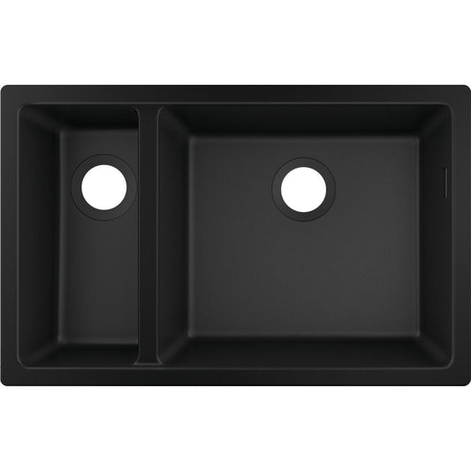 Hansgrohe S51 SilicaTec Composite Sink Black Graphite 71x45 cm 2 Bowls