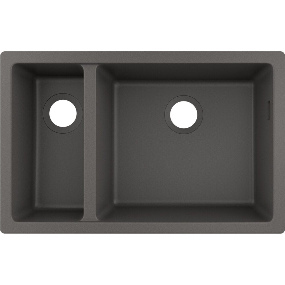 Hansgrohe S51 SilicaTec Composite Sink Stone Grey 71x45 cm 2 Bowls