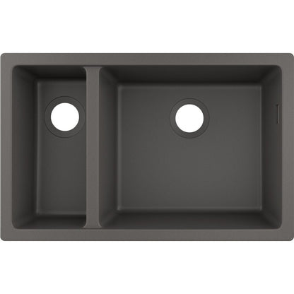 Hansgrohe S51 SilicaTec Composite Sink Stone Grey 71x45 cm 2 Bowls