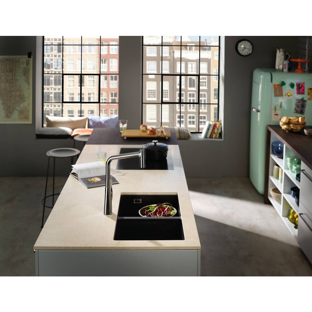 Hansgrohe S51 SilicaTec Composite Sink in Hard Graphite 82x45 cm
