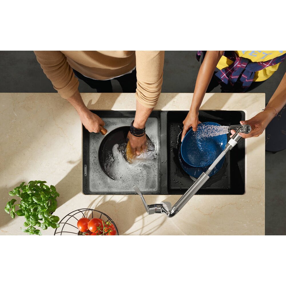 Чаша за мивка Hansgrohe S51 SilicaTec сив камък 82x45 см