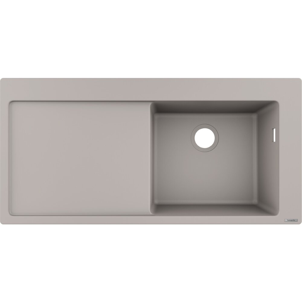 Чиукета композит Hansgrohe S51 SilicaTec сив бетон дясна 105x51 см