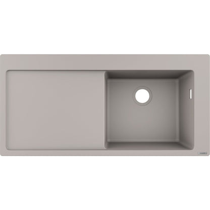 Чиукета композит Hansgrohe S51 SilicaTec сив бетон дясна 105x51 см
