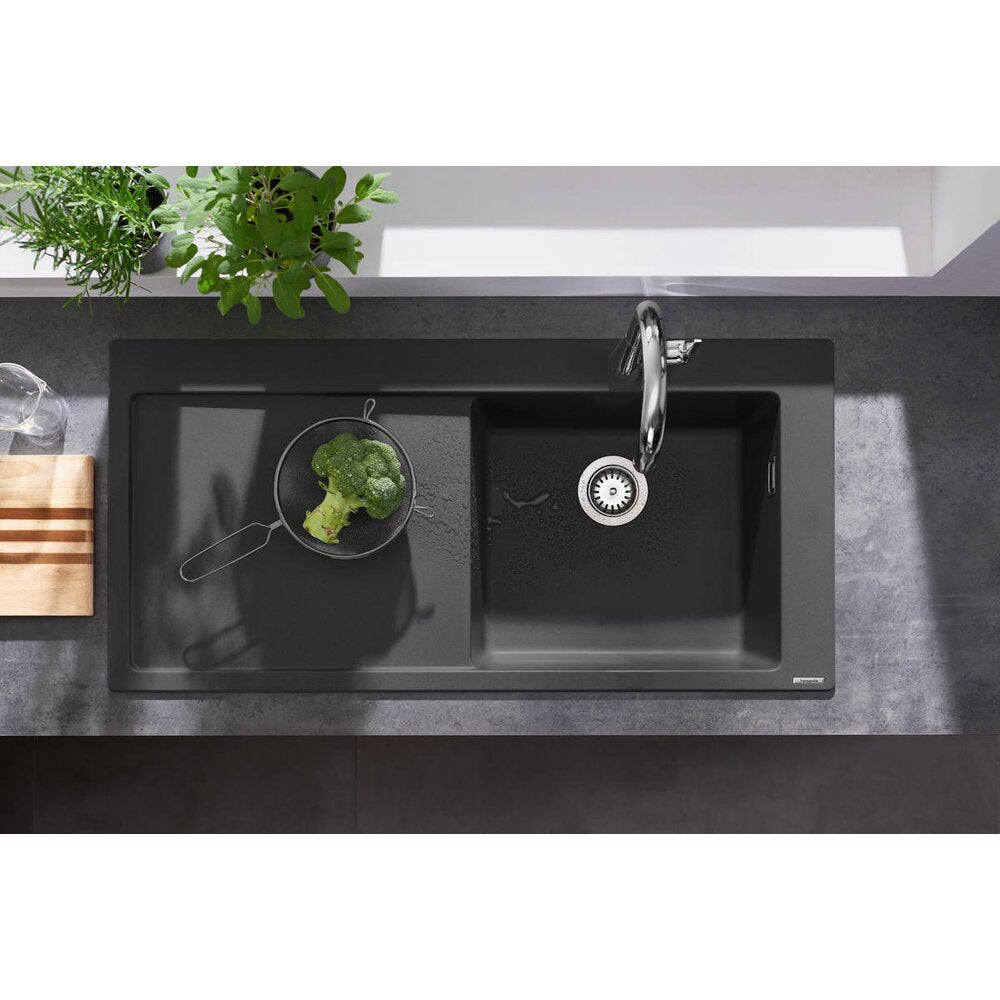 Чиукета композит Hansgrohe S51 SilicaTec сив бетон дясна 105x51 см