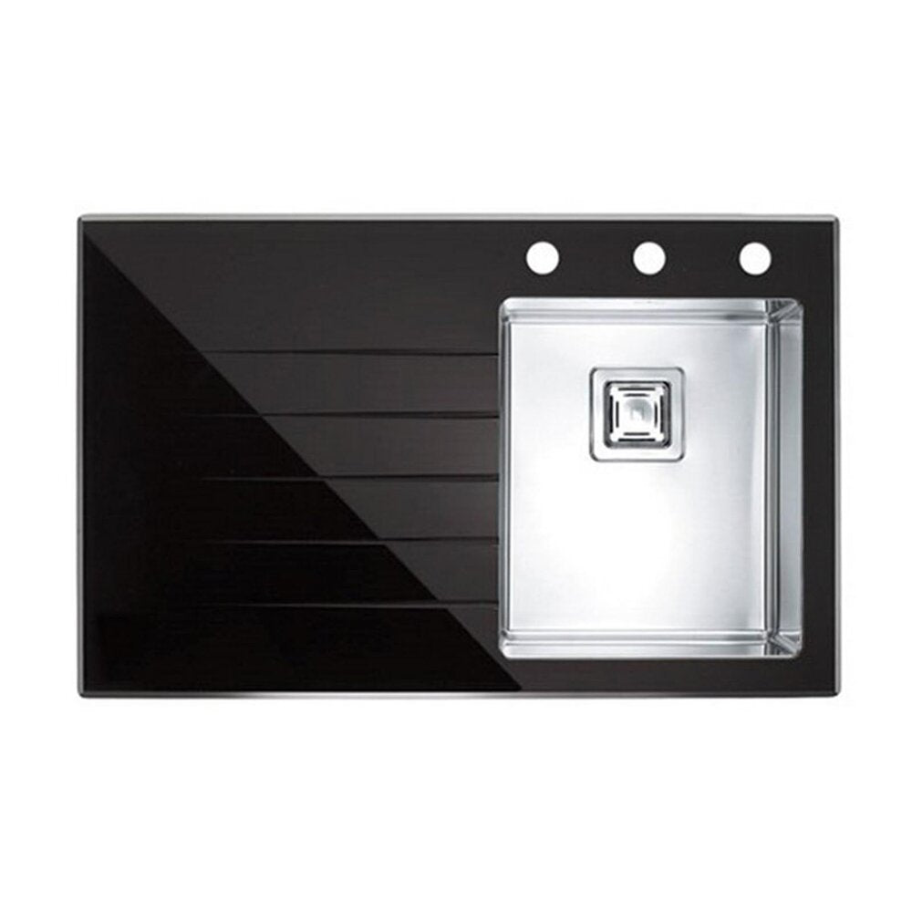 Неръждаема мивка Alveus Crystalix 10 inox - черна 86x54 см дясна