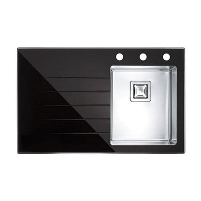 Неръждаема мивка Alveus Crystalix 10 inox - черна 86x54 см дясна