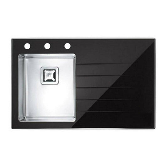 Alveus Crystalix 10 Stainless Steel Sink - Black 86x54 cm Left