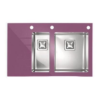 Мивка от инокс Alveus Crystalix 20, персонализирано покритие, 86x54 см, дясна