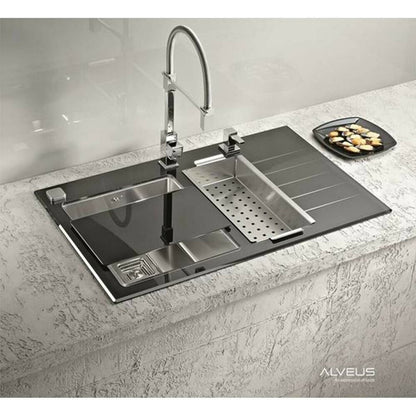 Мивка от инокс Alveus Crystalix 20, персонализирано покритие, 86x54 см, дясна