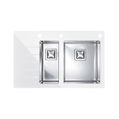 Мивка инокс Alveus Crystalix 20 inox - бяла 86x54 см дясна