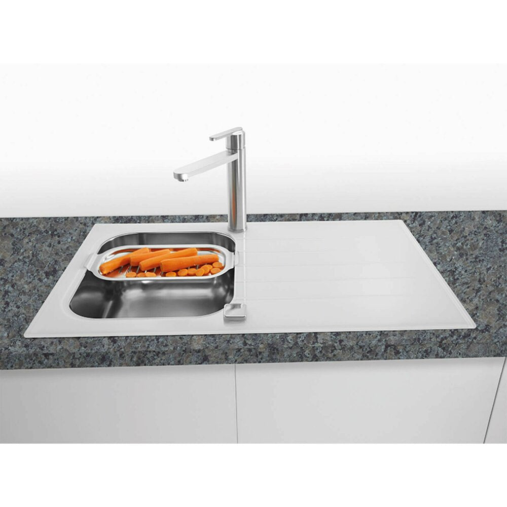 Alveus Glassix 10 Stainless Steel Sink - White 86x50 cm