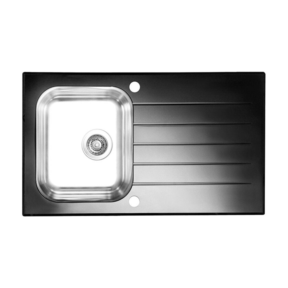 Иноксова мивка Alveus Glassix 10 инокс - черен 86x50 см