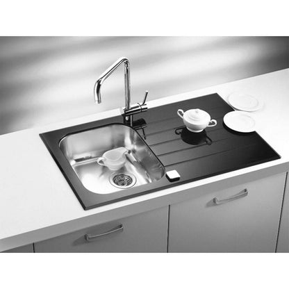 Иноксова мивка Alveus Glassix 10 инокс - черен 86x50 см