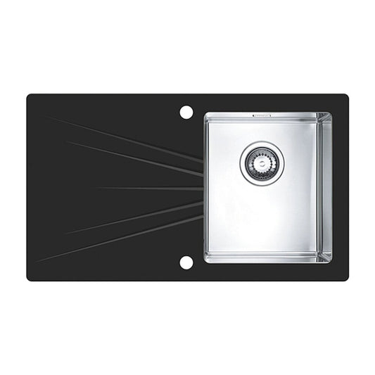 Alveus Karat 10 Stainless Steel Sink - Black 86x50 cm Right