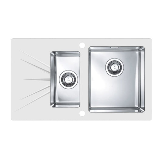 Alveus Karat 20 Stainless Steel Sink - White 86x50 cm Right