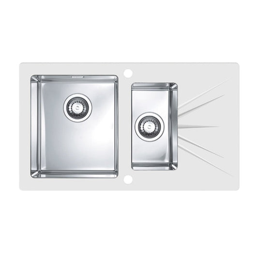Alveus Karat 20 Stainless Steel Sink - White 86x50 cm Left