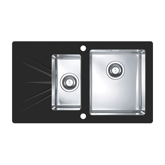 Alveus Karat 20 Stainless Steel Sink - Black 86x50 cm Right