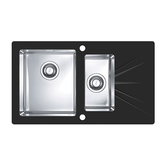 Alveus Karat 20 Stainless Steel Sink - Black 86x50 cm Left