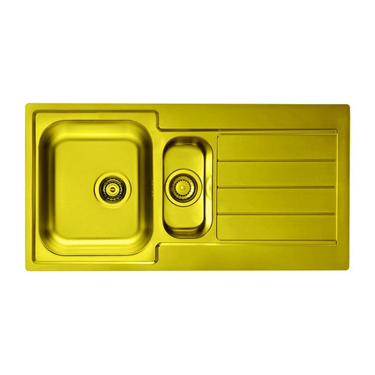 Alveus Monarch Line 10 Stainless Steel Sink Gold Finish 98x50 cm