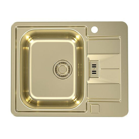 Alveus Monarch Line 60 Stainless Steel Sink Gold Finish 62x50 cm