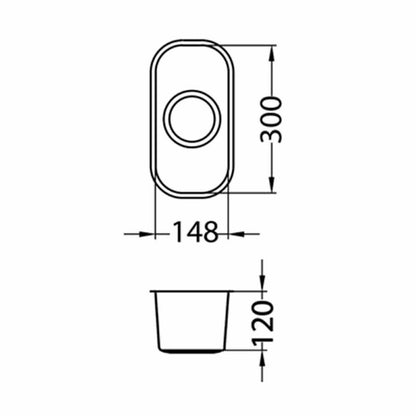 Alveus Monarch Variant 110 Sink Hard Graphite 15x30 cm