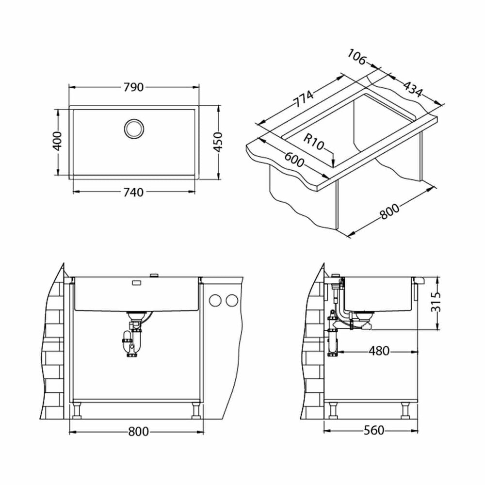 Смесител за кухня Alveus Quadrix 60 с златист финиш 79x45 см